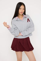 Trendyolmilla Teen Gri Melanj Slogan Nakışlı Regular/Normal Kalıp Örme Sweatshirt TWOAW26SW00049