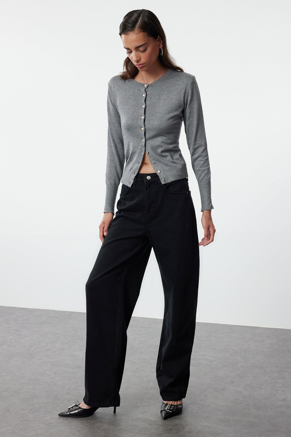 Trendyolmilla Mavi Yüksek Bel Baggy %100 Pamuk Non-Stretch Jeans TWOAW25JE00130