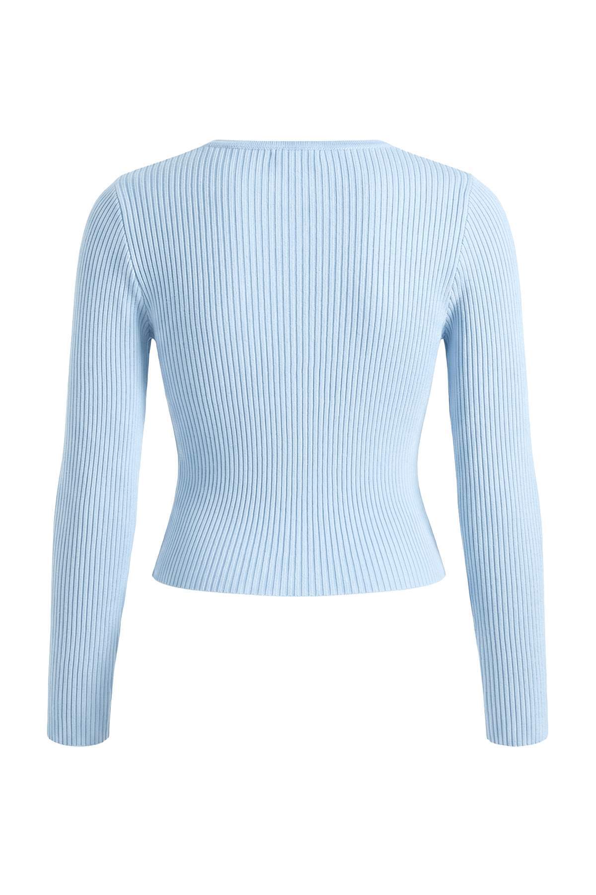 Trendyolmilla Wardrobe Essentials Sarı Merserize Görünümlü Fitilli Triko Hırka | TWOAW26HI00118