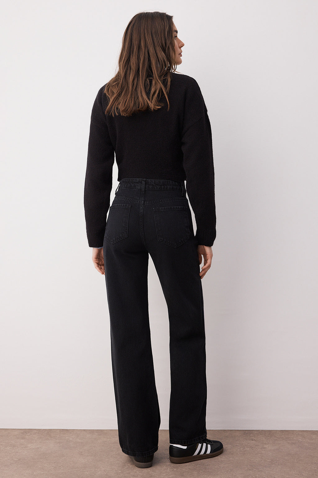 Trendyolmilla Mavi*002 Yüksek Bel Geniş Paça Wide Leg Smoke Jeans TWOAW24JE00075