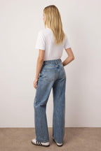 Trendyolmilla Açık Mavi Premium Yüksek Bel Wide Leg Jeans TWOSS25JE00089