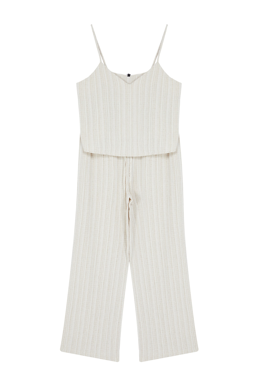 Trendyolmilla Ekru Bağlama Detaylı İp Askılı Dokuma Pijama Takımı THMSS24PT00402
