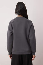 Trendyolmilla Lila Relaxed/Rahat Kalıp Basic Reglan Kol Bisiklet Yaka Örme Sweatshirt TWOAW24SW00104
