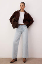 Açık Mavi Kemerli Yüksek Bel Wide Leg Palazzo Jeans TWOAW26JE00271