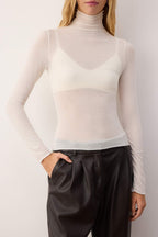 Trendyolmilla Gri Melanj Transparan Dik Yaka Esnek Normal Boy Örme Bluz TWOAW26BZ00266