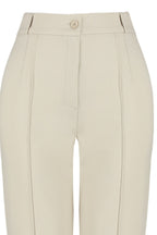 Trendyolmilla Vizon Straight/Düz Kesim Yüksek Bel Nervür Dikişli Dokuma Pantolon TWOSS21PL0093