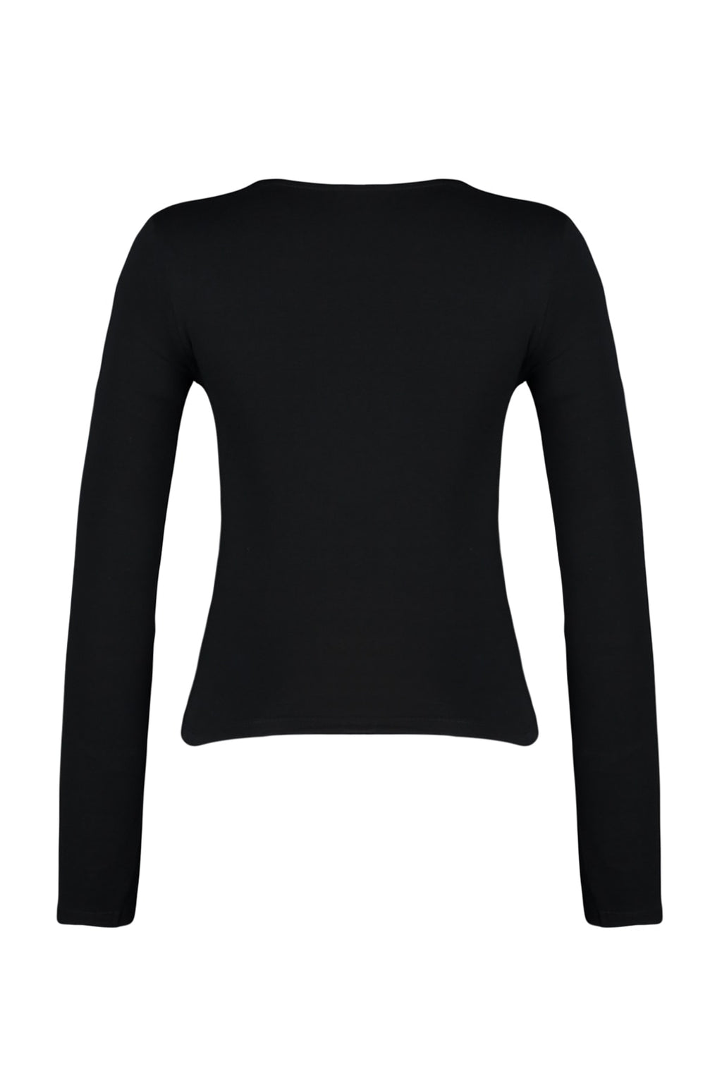 Siyah Pamuklu Esnek Kare Yaka Fitted/Vücuda Oturan Esnek Bluz TWOAW24BZ00165