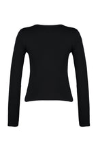 Siyah Pamuklu Esnek Kare Yaka Fitted/Vücuda Oturan Esnek Bluz TWOAW24BZ00165