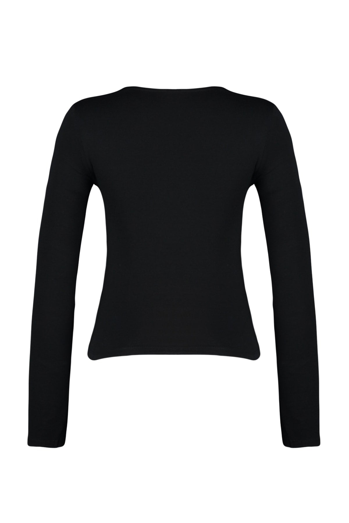 Siyah Pamuklu Esnek Kare Yaka Fitted/Vücuda Oturan Esnek Bluz TWOAW24BZ00165