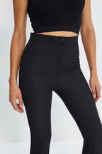 Siyah İspanyol Paça Flare Bootcut Dokuma Kumaş Pantolon TWOAW20PL0576