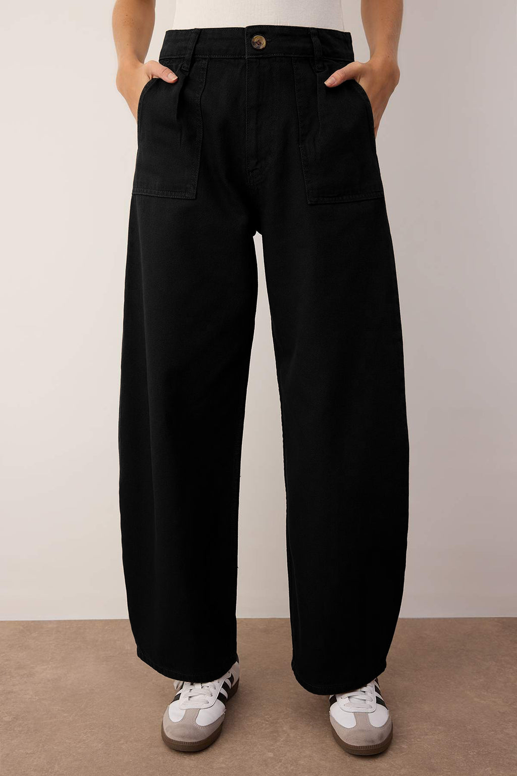 Trendyolmilla Haki Barrel Kalıp %100 Pamuk Gabardin Pantolon TWOAW26PL00084