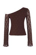 Trendyolmilla Ekru Dantel Asimetrik Yaka Fitted/Vücuda Oturan Örme Bluz TWOAW26BZ00036