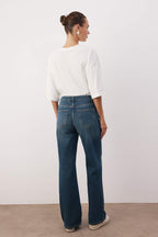Trendyolmilla Koyu Mavi  Yüksek Bel Wide Leg Jeans TWOAW26JE00074