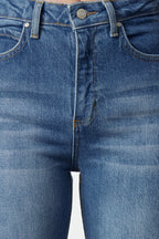 Trendyolmilla Lacivert Yırtmaçlı Yüksek Bel Comfort/Esnek Flare İspanyol Paça Jeans TWOAW22JE0382