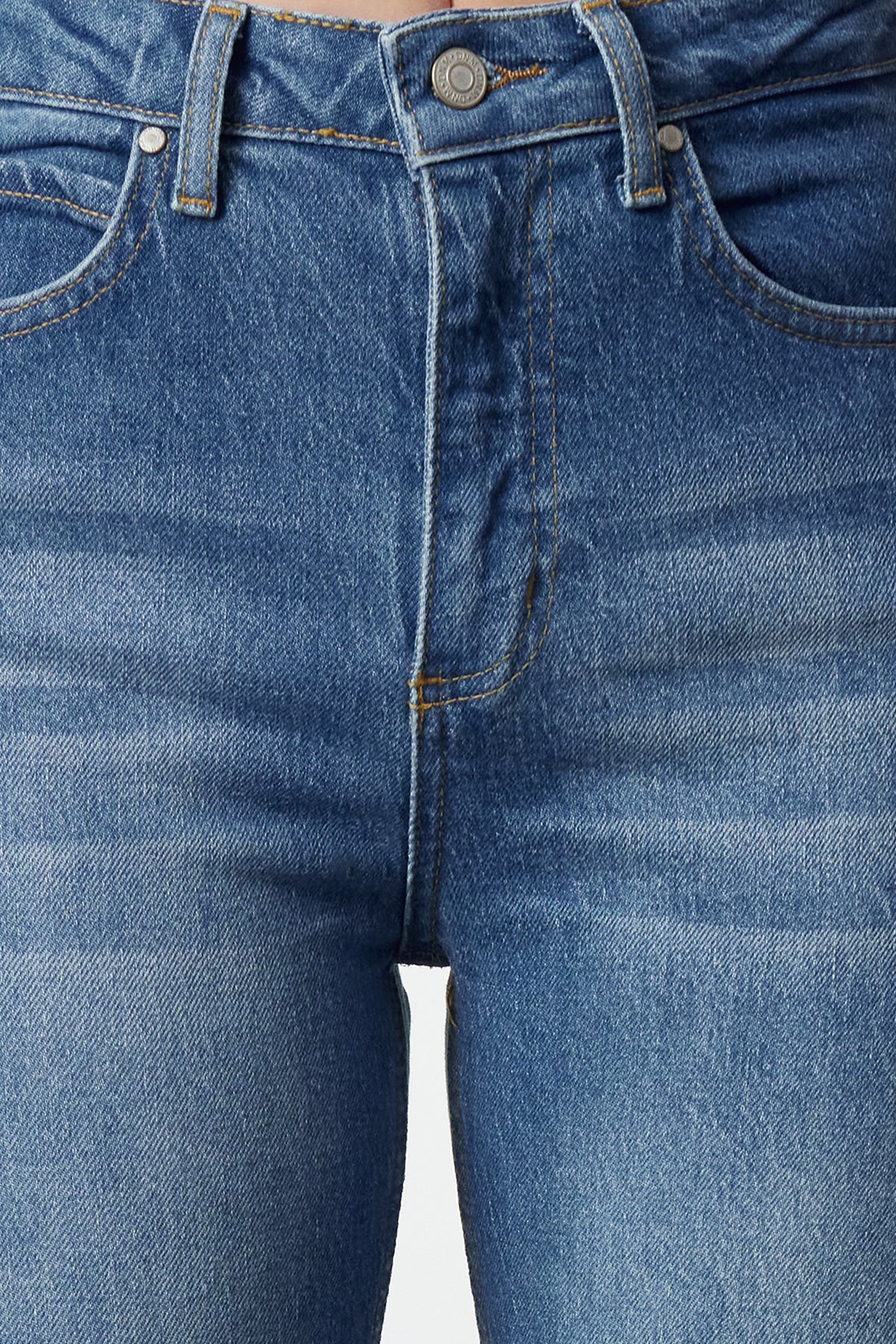 Trendyolmilla Lacivert Yırtmaçlı Yüksek Bel Comfort/Esnek Flare İspanyol Paça Jeans TWOAW22JE0382