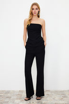 Siyah Bootcut/Çizme Paça Dokuma Pantolon TWOSS24PL00024