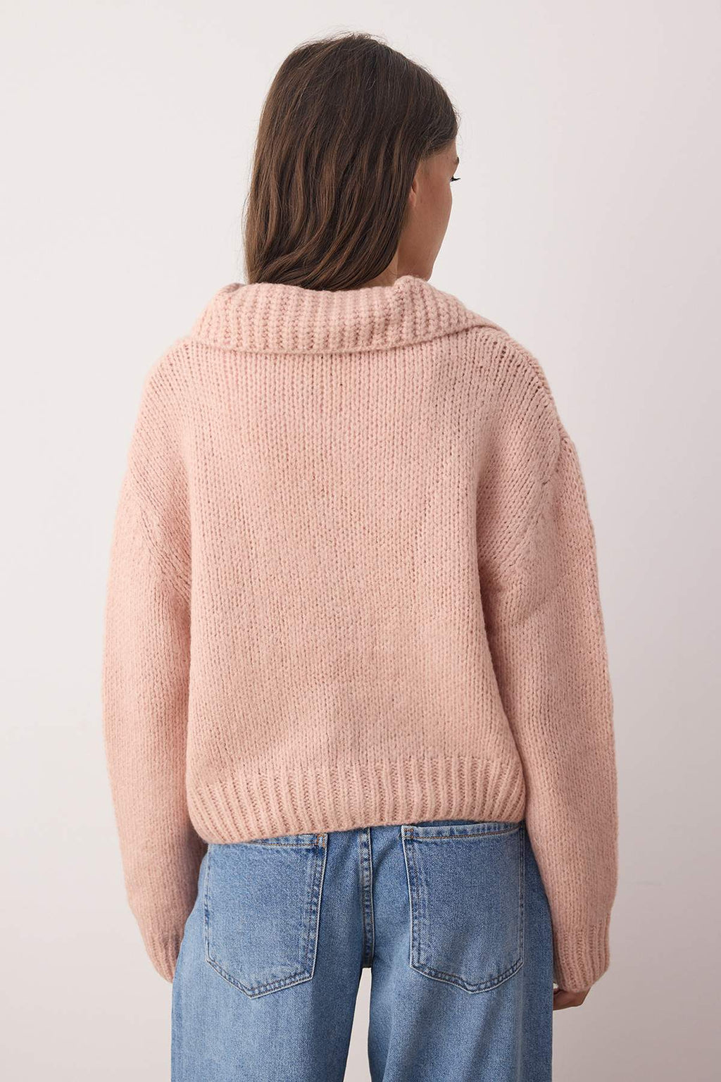 Trendyolmilla Ekru  Oversize/Geniş Kalıp Crop  Triko Hırka TWOAW26HI00179