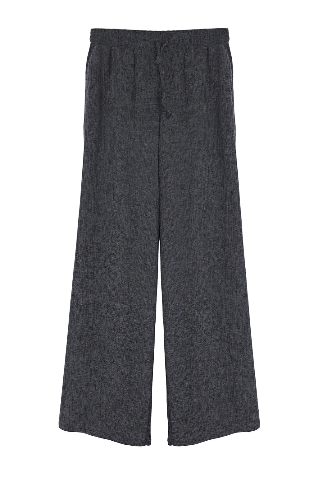 Premium Antrasit Wide Leg Esnek Örme Pantolon TWOSS24PL00054