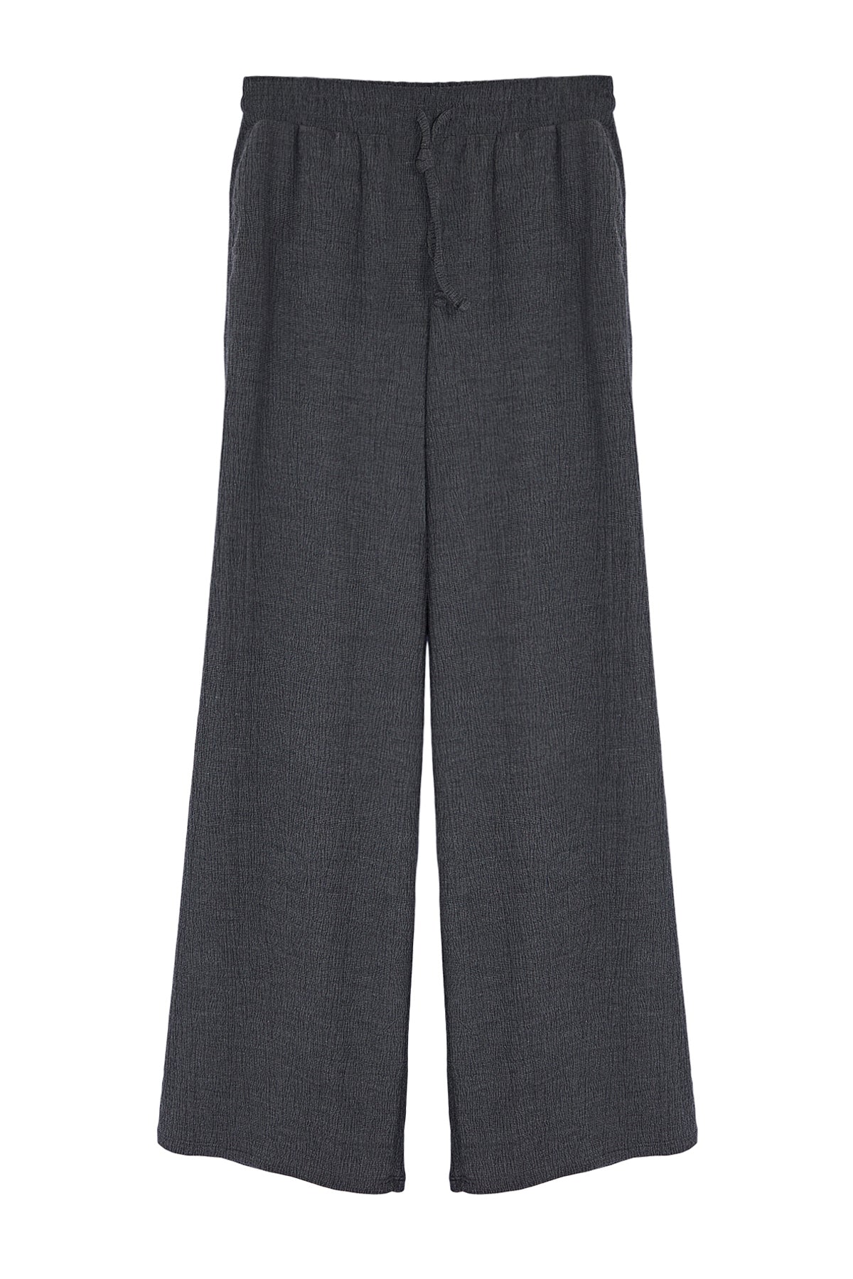 Premium Antrasit Wide Leg Esnek Örme Pantolon TWOSS24PL00054