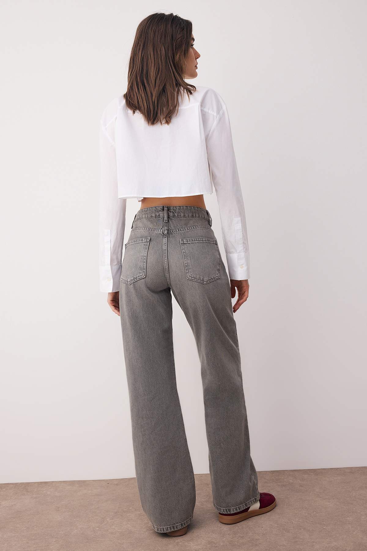 Trendyolmilla Mavi Yüksek Bel Bel Wide Leg Jeans TWOAW26JE00079