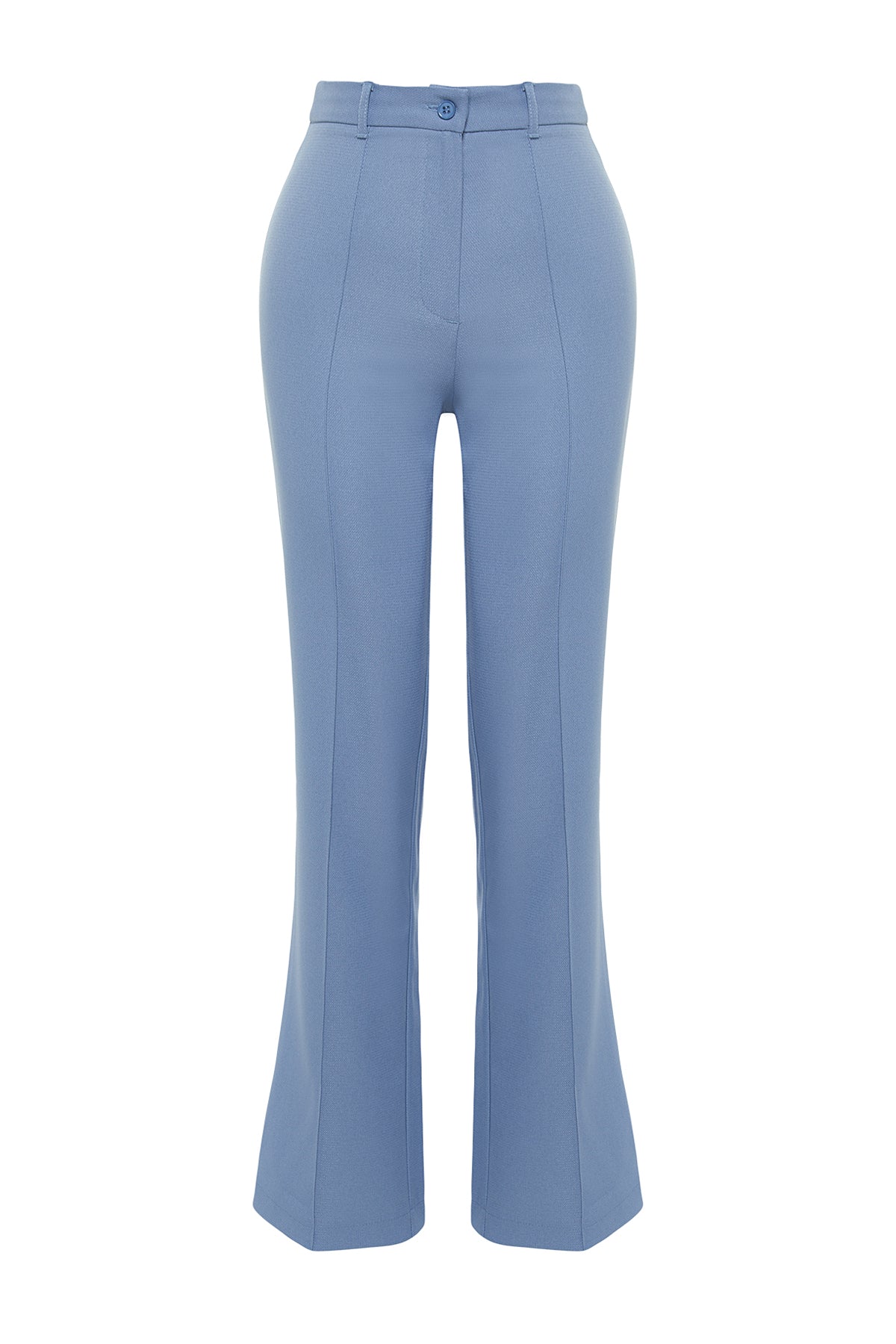 Trendyolmilla Vizon Straight/Düz Kesim Yüksek Bel Nervür Dikişli Dokuma Pantolon TWOSS21PL0093