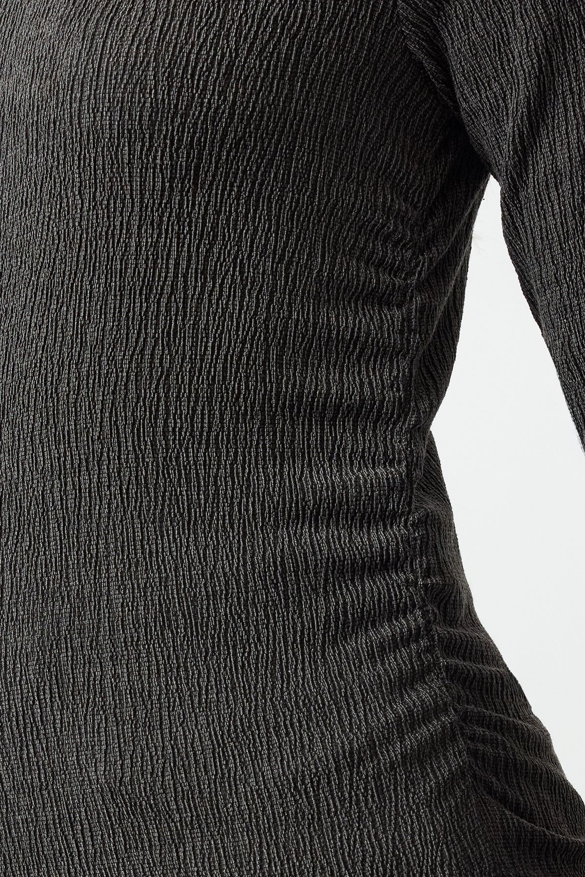 Antrasit Dik Yaka Büzgü/Drape Detaylı Regular/Normal Kalıp Örme Bluz TWOAW25BZ00221