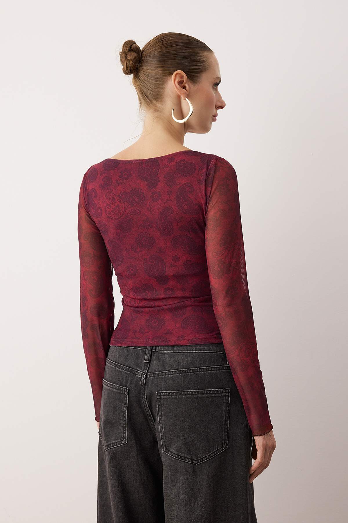 Trendyolmilla Teen Kahverengi Animal Anvelop Fitted/Vücuda Oturan Örme Bluz TWOAW26BZ00226