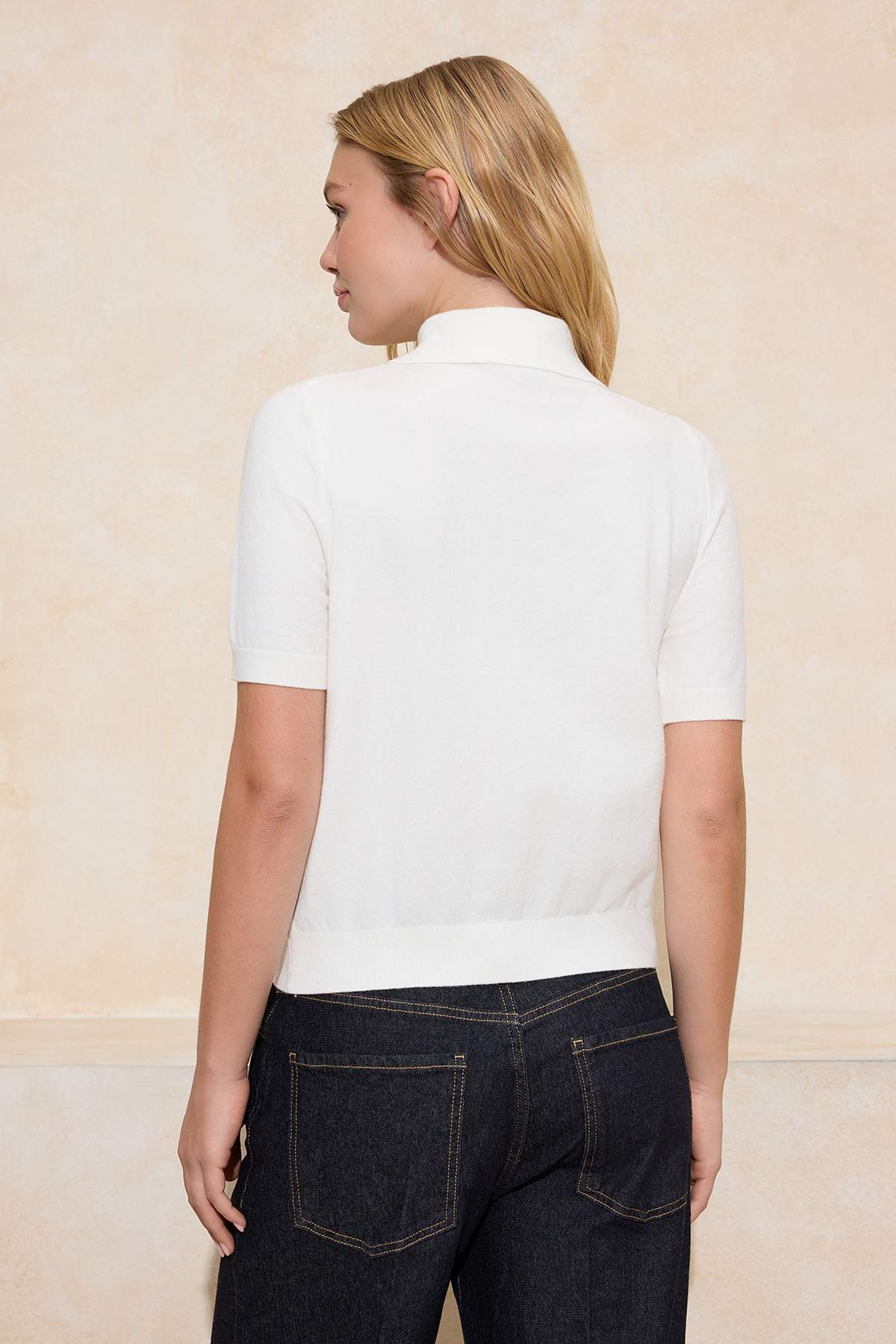 Trendyolmilla Sarı Polo Yaka Premium İplik / Özel İplik Triko İnce Bluz TWOSS25BZ00184