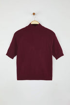 Trendyolmilla Bordo Merserize Görünümlü Premium İplik/Özel İplik Basic İnce Triko Bluz TWOAW24BZ00005