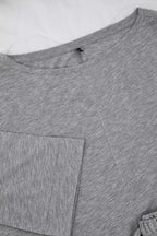 Gri Melanj Pamuklu Örme Pijama Takımı THMAW26PT00227