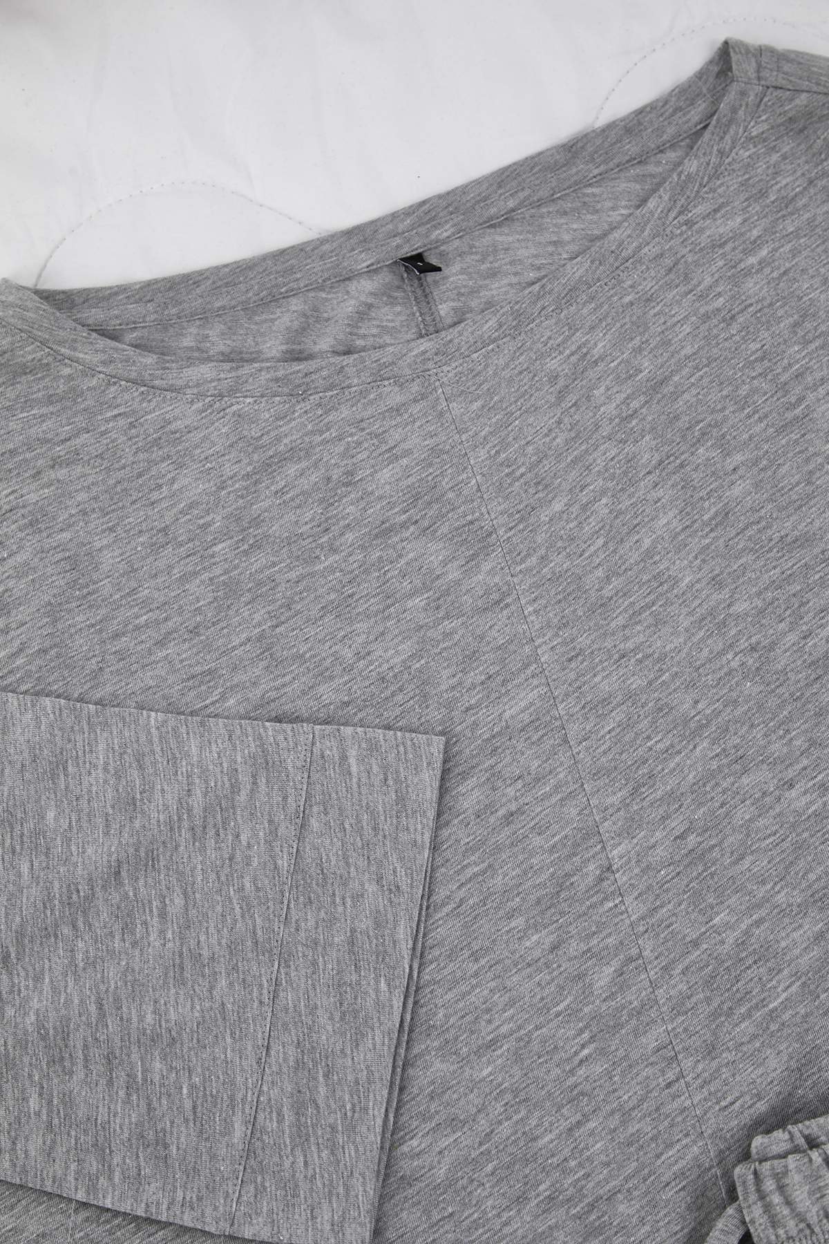 Gri Melanj Pamuklu Örme Pijama Takımı THMAW26PT00227