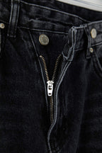 Trendyolmilla Antrasit Yüksek Bel Asimetrik Kapama Bel Detaylı Straight/Düz Kesim/Boru Paça Jeans TWOAW26JE00132