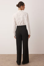 Trendyolmilla Siyah Palazzo/Extra Geniş Paça Dokuma Kumaş Pantolon TWOSS23PL00062
