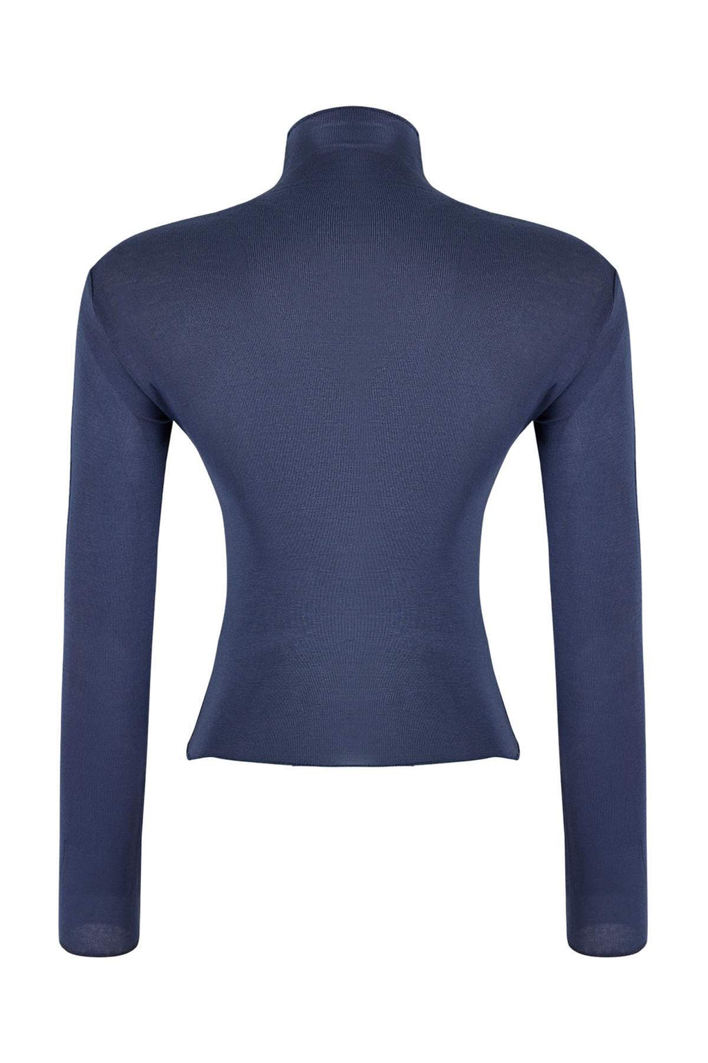 Trendyolmilla Gri Melanj Transparan Dik Yaka Esnek Normal Boy Örme Bluz TWOAW26BZ00266