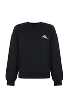 Trendyolmilla Siyah Animal Nakışlı Regular/Normal Kalıp Kalın İçi Polarlı Örme Sweatshirt TWOAW24SW00196