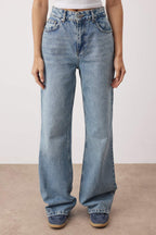 Trendyolmilla Açık Mavi Yüksek Bel Wide Leg Jeans TWOSS24JE00140