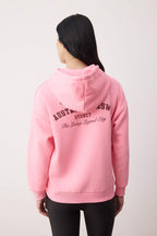 Trendyolmilla Açık Pembe alın İçi Polarlı Kapüşonlu Ön ve Sırt Baskılı Oversize Örme Sweatshirt TWOAW26SW00184