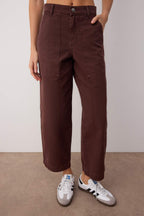 Kahverengi Yüksek Bel Cep Detaylı Loose Baggy Jeans TWOAW26JE00123