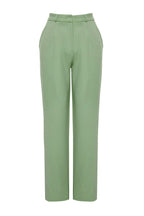 Trendyolmilla Mint Straight/Düz Kesim Pileli Dokuma Kumaş Pantolon TWOSS21PL0155