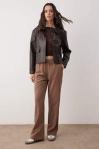 Trendyolmilla Bej More Sustainable %100 Tencel™ Beli Lastikli Yüksek Bel Jeans TWOSS24JE00203