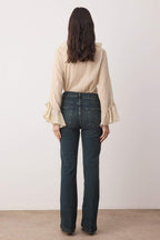 Mavi-Yeşil Soluk Efektli Yüksek Bel Orta Esnek Flare Jeans TWOSS26JE00022