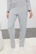 Trendyolmilla Siyah Pamuklu Panda Baskılı Gömlek-Pantolon Örme Pijama Takımı THMAW21PT0245