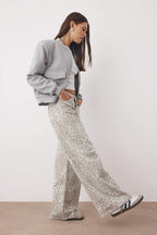 Çok Renkli Normal Bel Leopar Desenli Wide Leg %100 Pamuk Non-Stretch Jeans TWOAW26JE00024