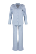 Trendyolmilla Mavi %100 Pamuklu Pötikareli Örme Pijama Takımı THMAW24PT00247