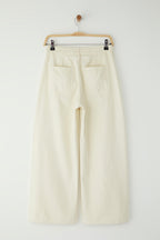 Beyaz Yüksek Bel Nakış Detaylı Culotte Jeans TWOSS25JE00284