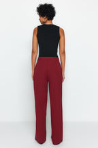 Trendyolmilla Lacivert Wide Leg/Geniş Paça Dokuma Kumaş Pantolon TWOAW22PL0139