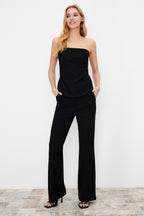 Siyah Bootcut/Çizme Paça Dokuma Pantolon TWOSS24PL00024