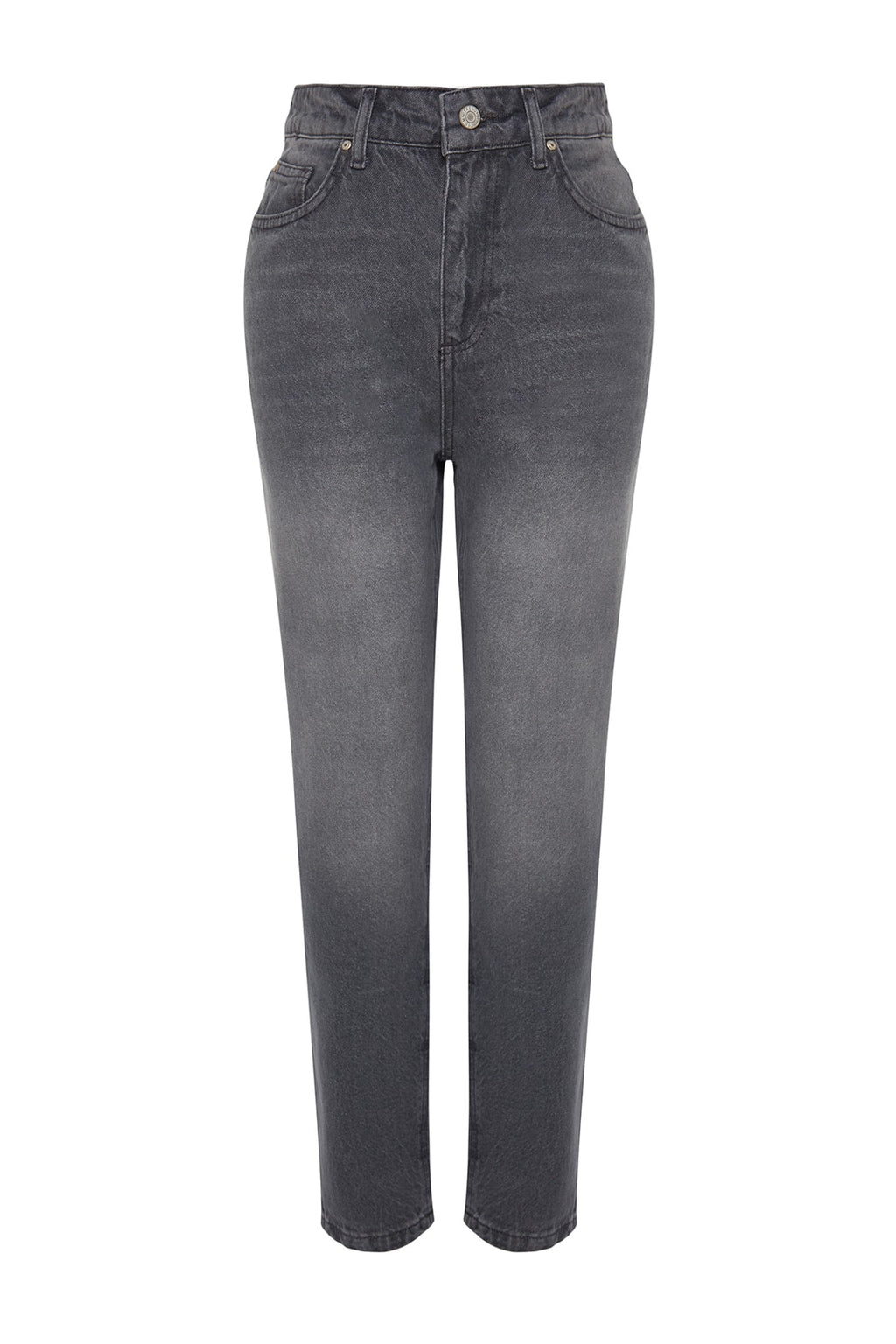 Trendyolmilla Beyaz Yüksek Bel Mom %100 Pamuk Non-Stretch Jeans TWOAW24JE00076