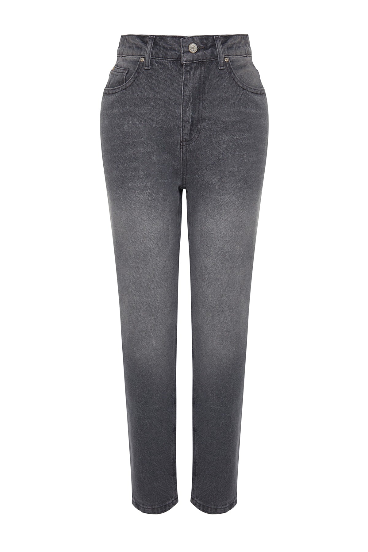 Trendyolmilla Beyaz Yüksek Bel Mom %100 Pamuk Non-Stretch Jeans TWOAW24JE00076