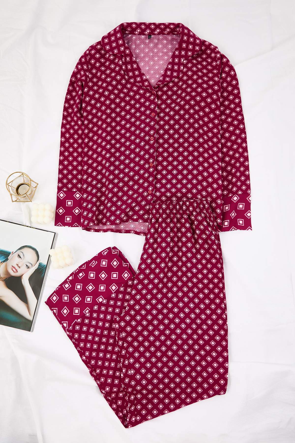 Mürdüm Etnik Viskon Dokuma Pijama Takımı THMAW26PT00112